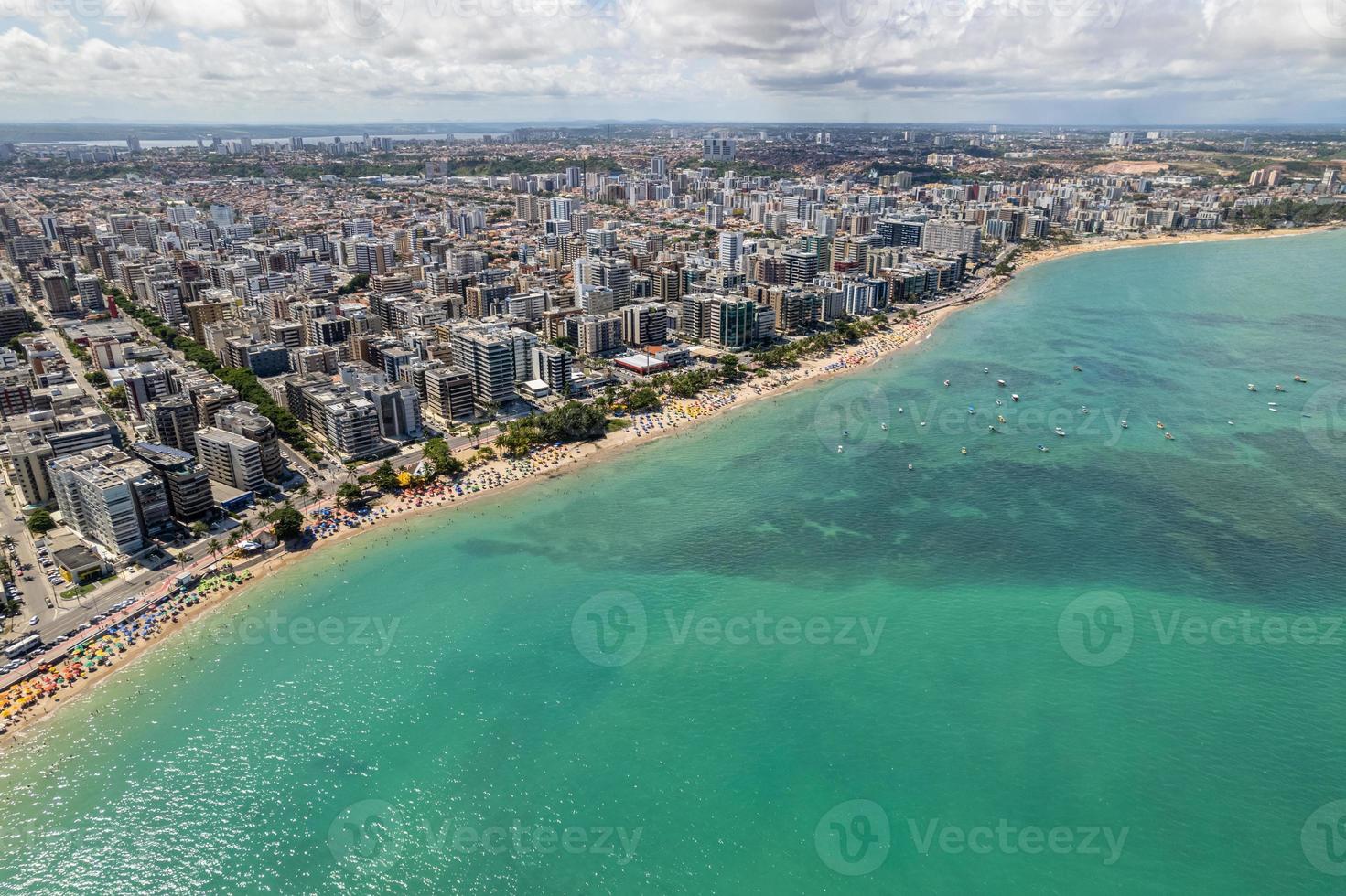 Aerial view of beaches in Maceio, Alagoas, Northeast region of Brazil. photo