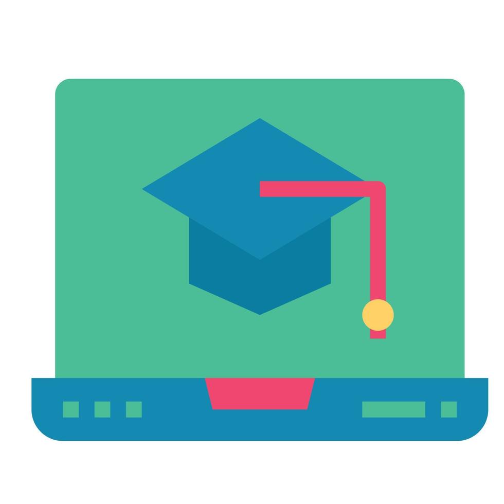 online learning flat icon vector illustration