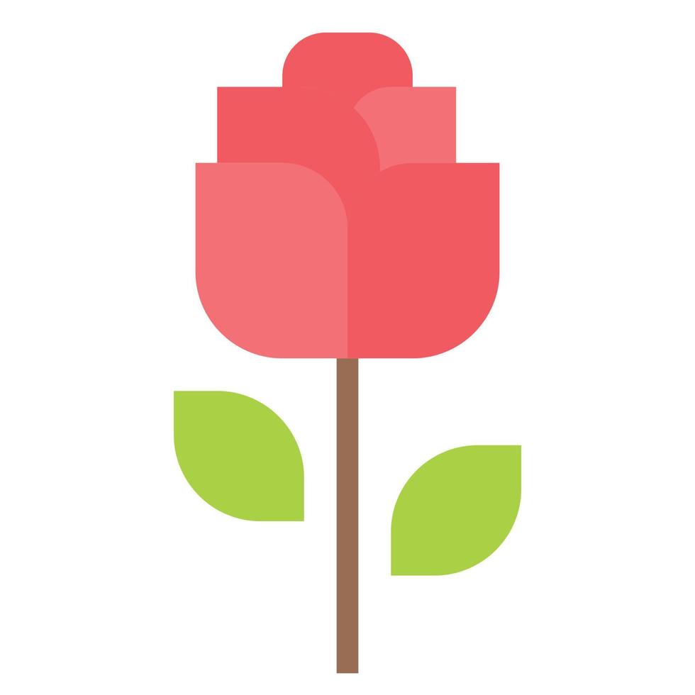 .rosa flor icono color plano vector ilustración