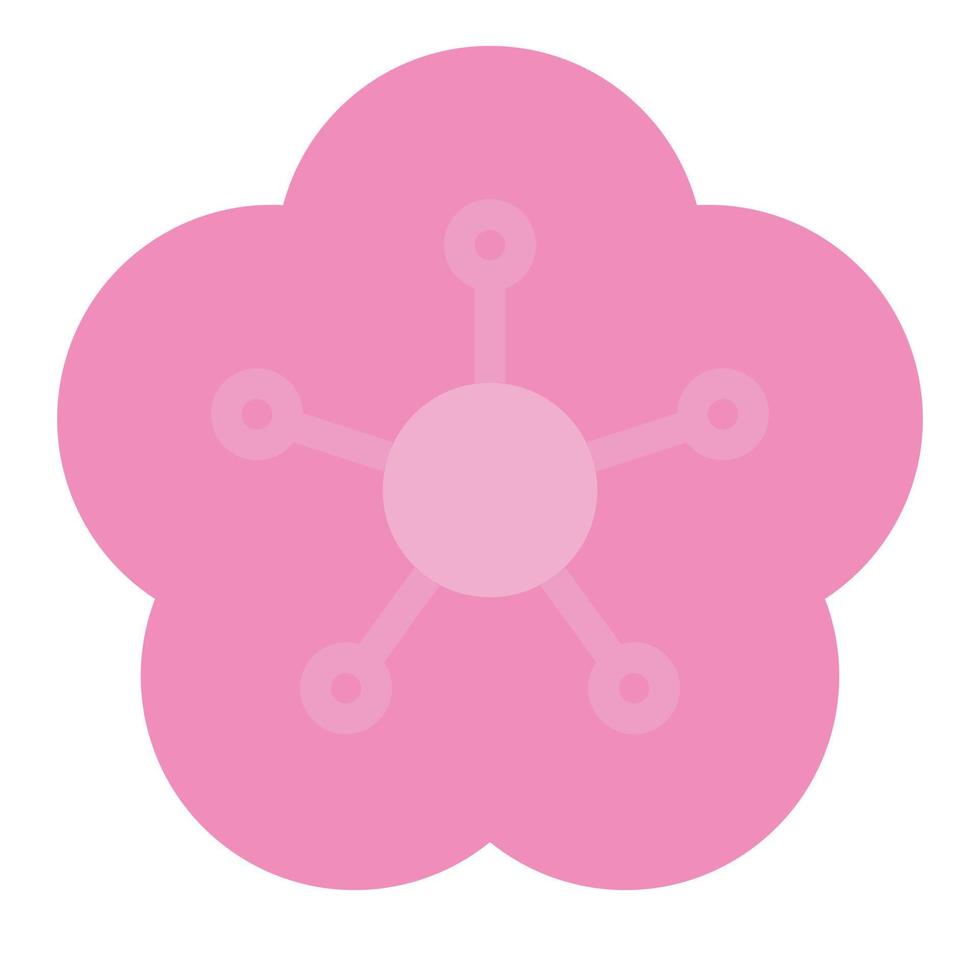 Sakura Flower icon flat color vector illustration