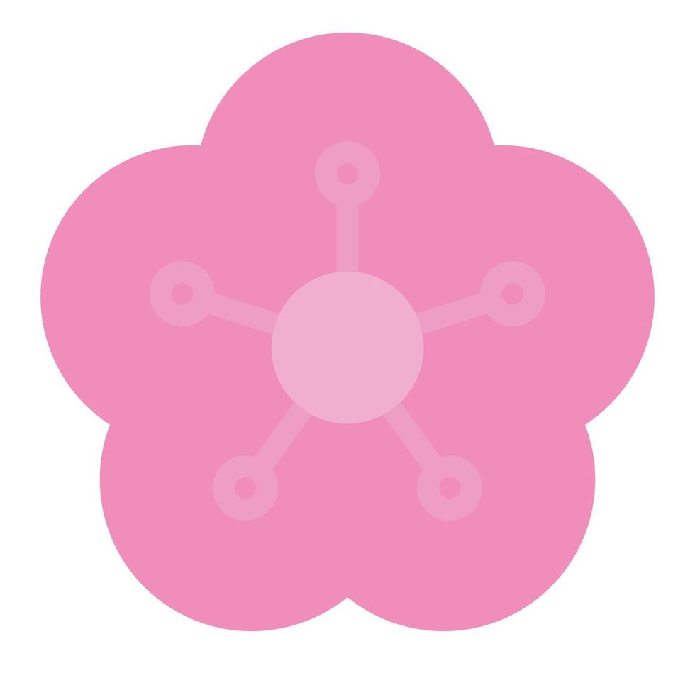 sakura flor icono color plano vector ilustración