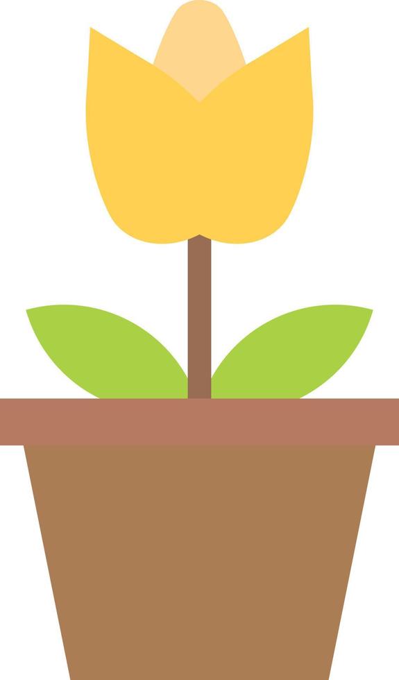Flower Pot icon flat color vector illustration
