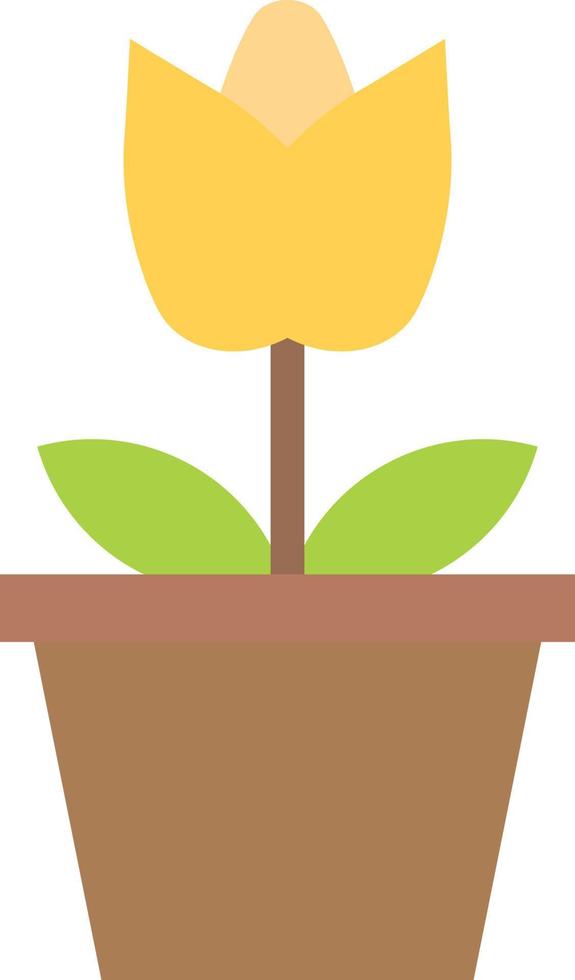 Flower Pot icon flat color vector illustration