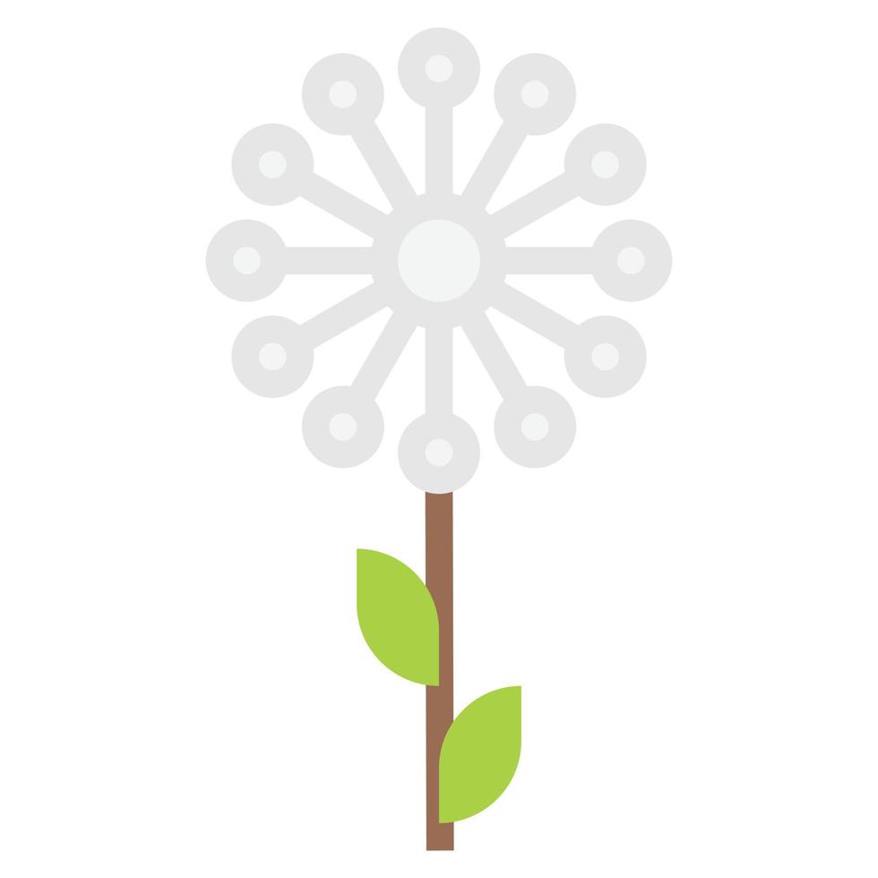 Dandelion Flower icon flat color vector illustration