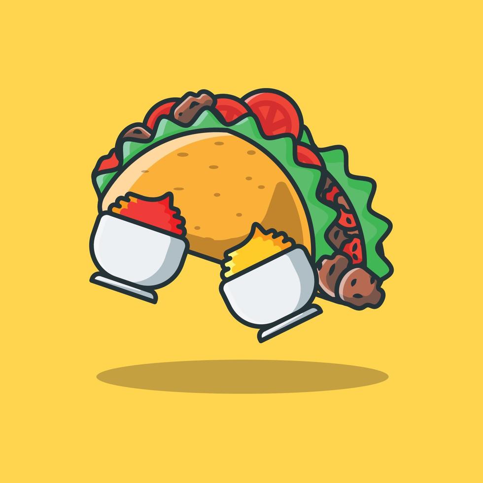 Delicious Taco Cartoon Illustrations vector