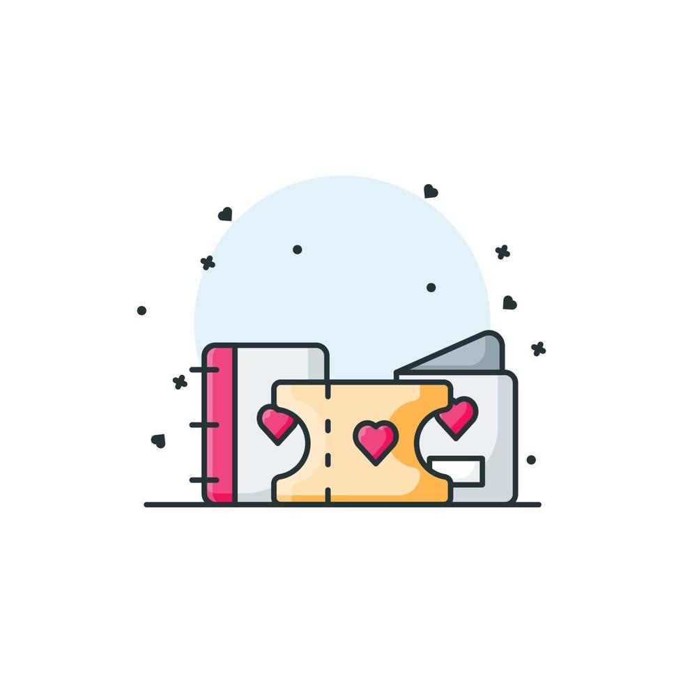 Ticket  Cartoon Illustrations vector