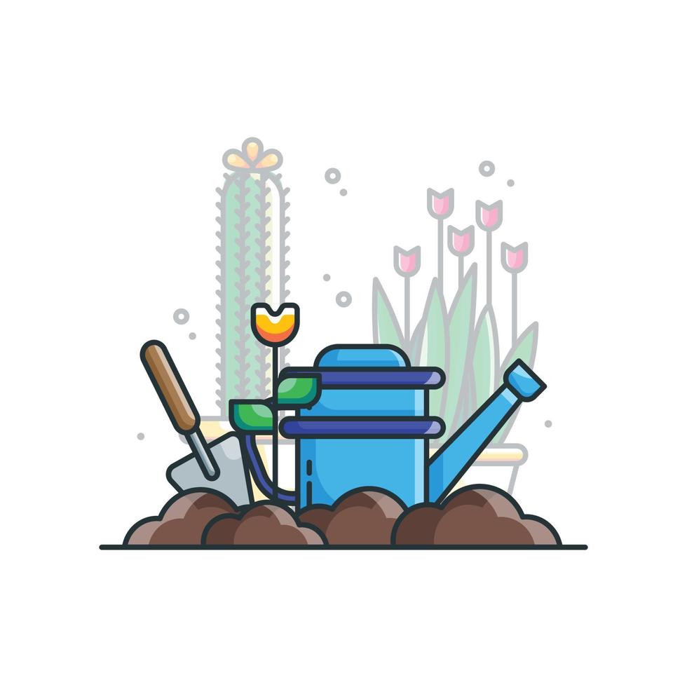 Gardening Cartoon Illustrations vector