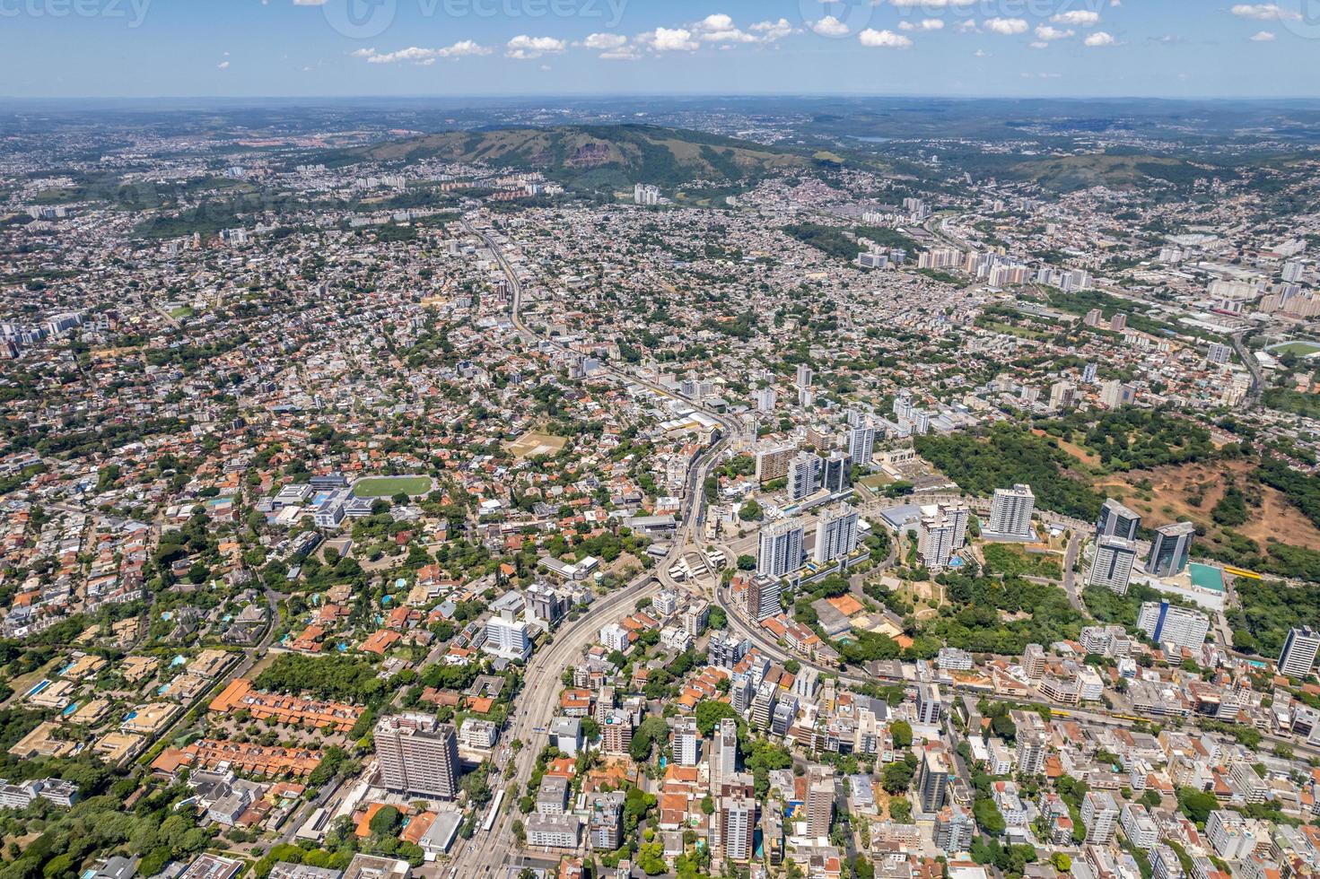 Aerial view of Porto Alegre, RS, Brazil. Aerial photo of the biggest city in the South of Brazil.