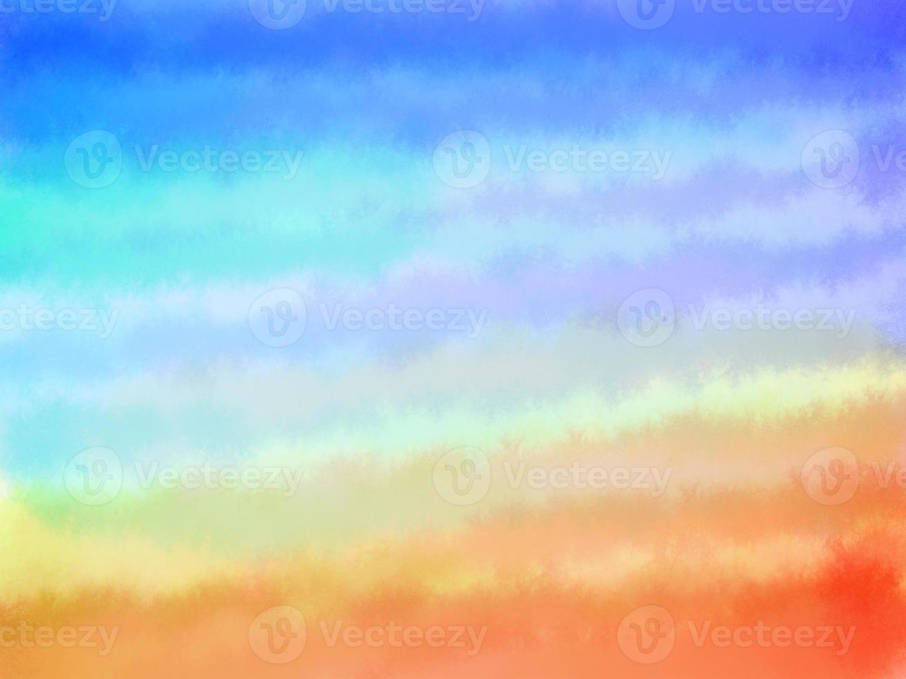 pared de fondo abstracto creada desde cero a través del proceso de diseño de varios pasos pintura degradada color rosa violeta rojo naranja amarillo azul sobre papel blanco, efecto texturizado, pintura al óleo, aplicación de colores foto