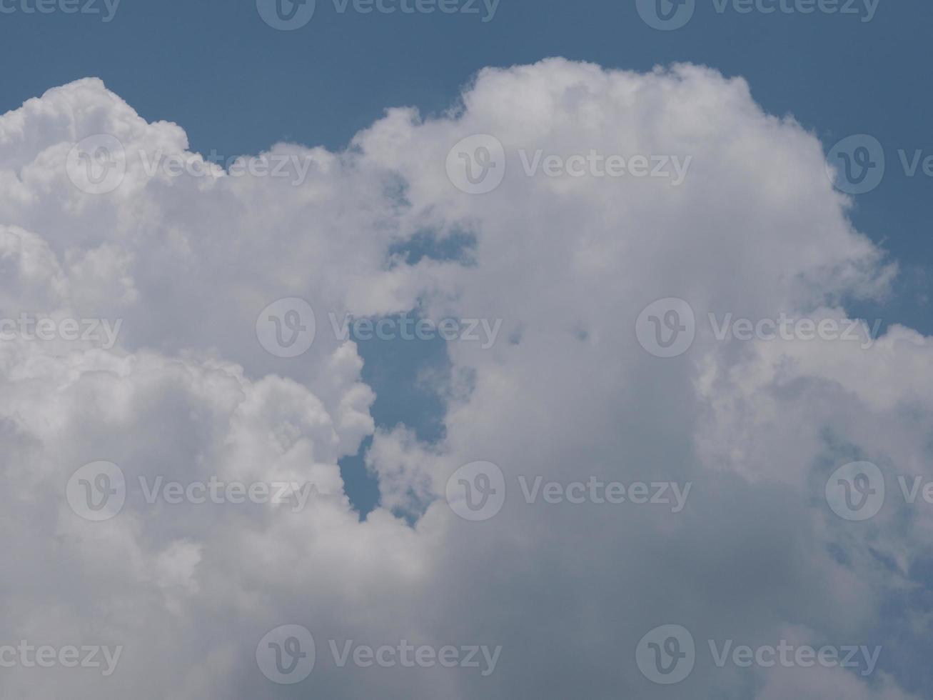Cumulus white clouds in the blue sky natural background beautiful nature space for write photo