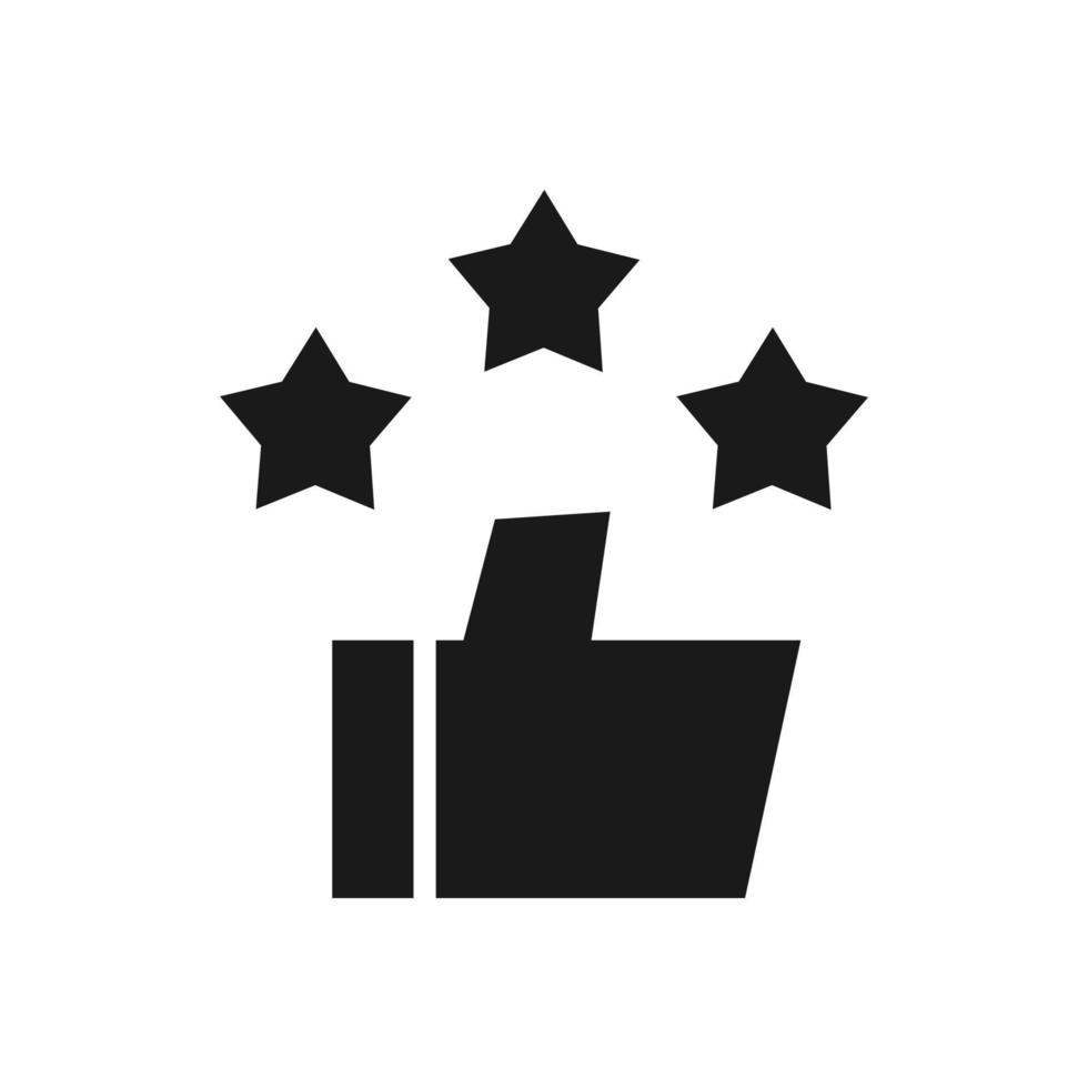 thumbs up icon with star for a good review concept. customer satisfaction vector