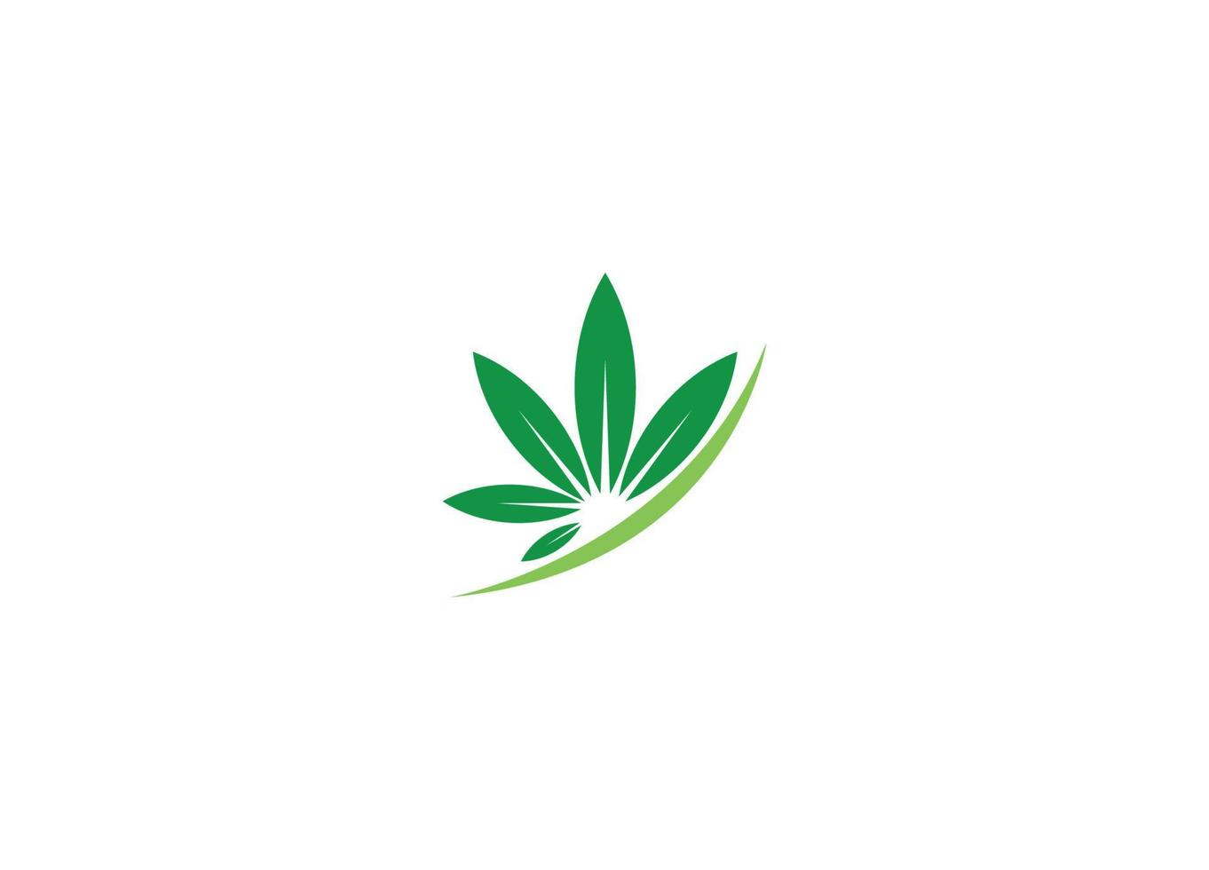 Cannabis leaf logo design with Creative Modern initial icon template vector