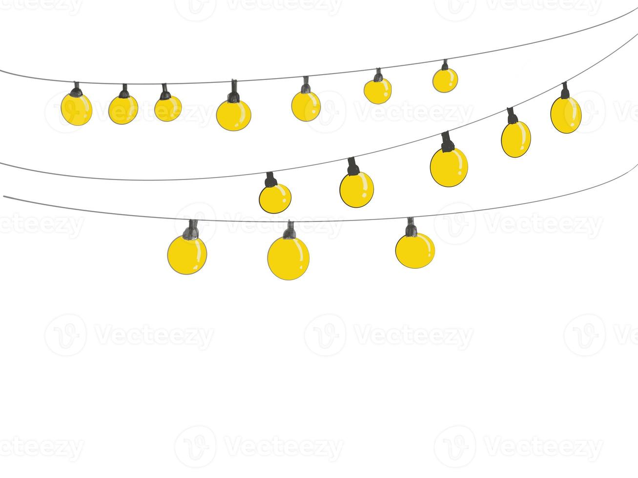 Sketch Ping pong lights with wires on white background object idea design for artwork, wallpaper, webpage, mobile applications, covers, card, infographic, banners, social media and copy write photo