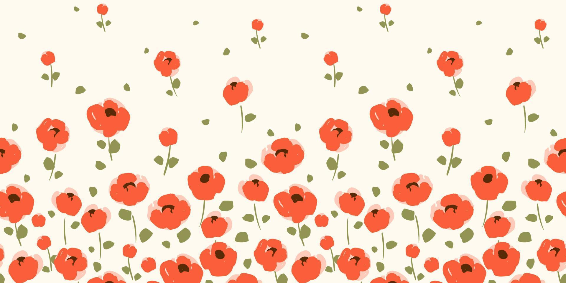Floral seamless border. Vector design for paper, cover, fabric, interior decor and other use