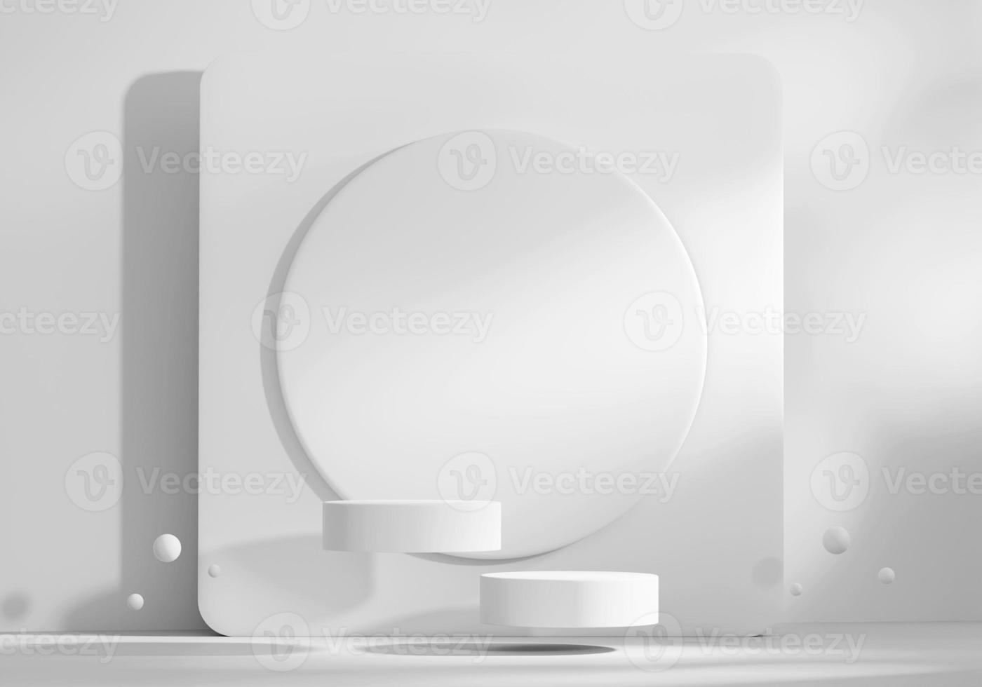 Abstract Minimal Modern White Podium Platform For Product Display Showcase 3D Rendering photo