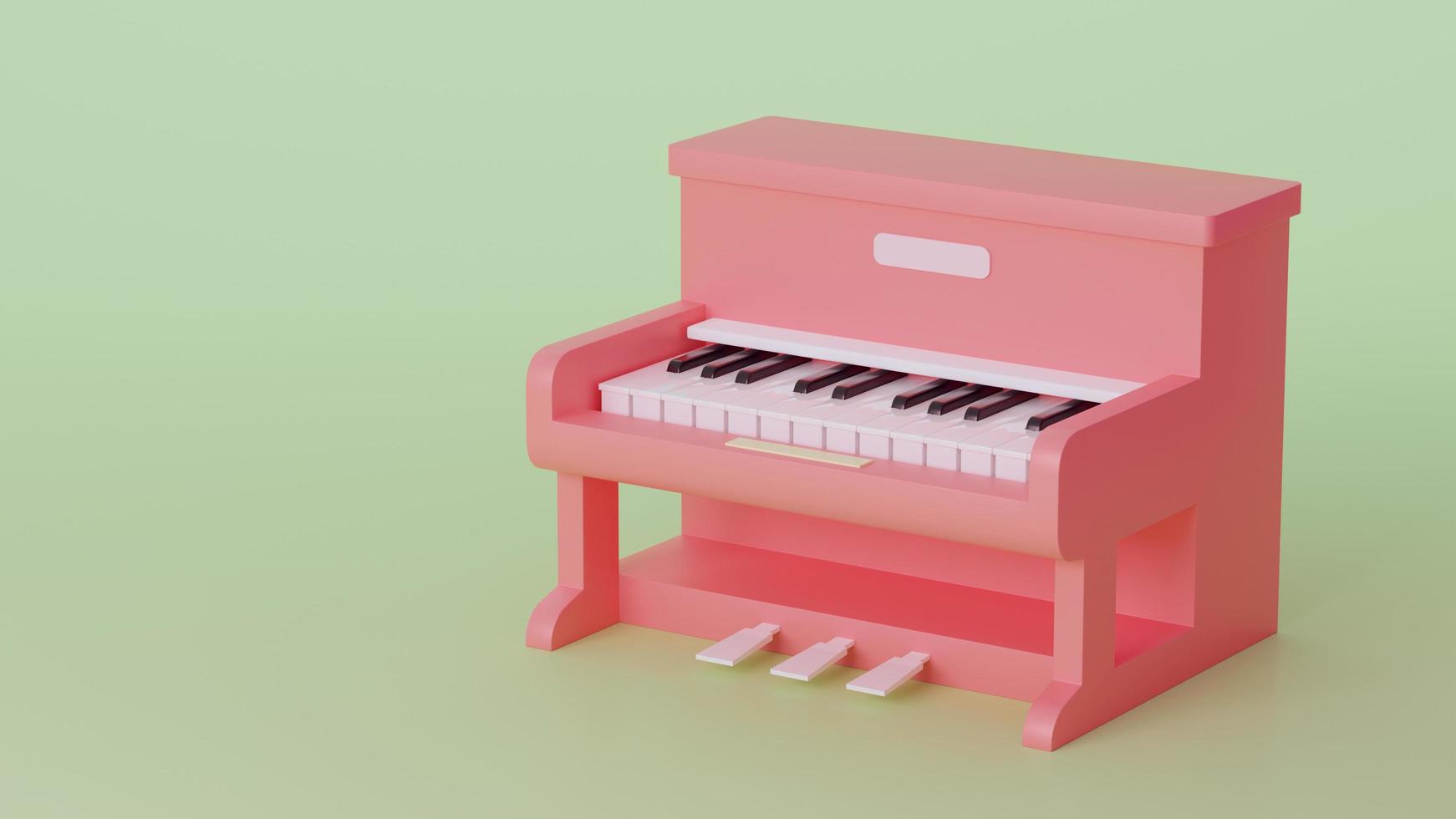 Piano clásico estilo miniatura color suave. representación 3d foto
