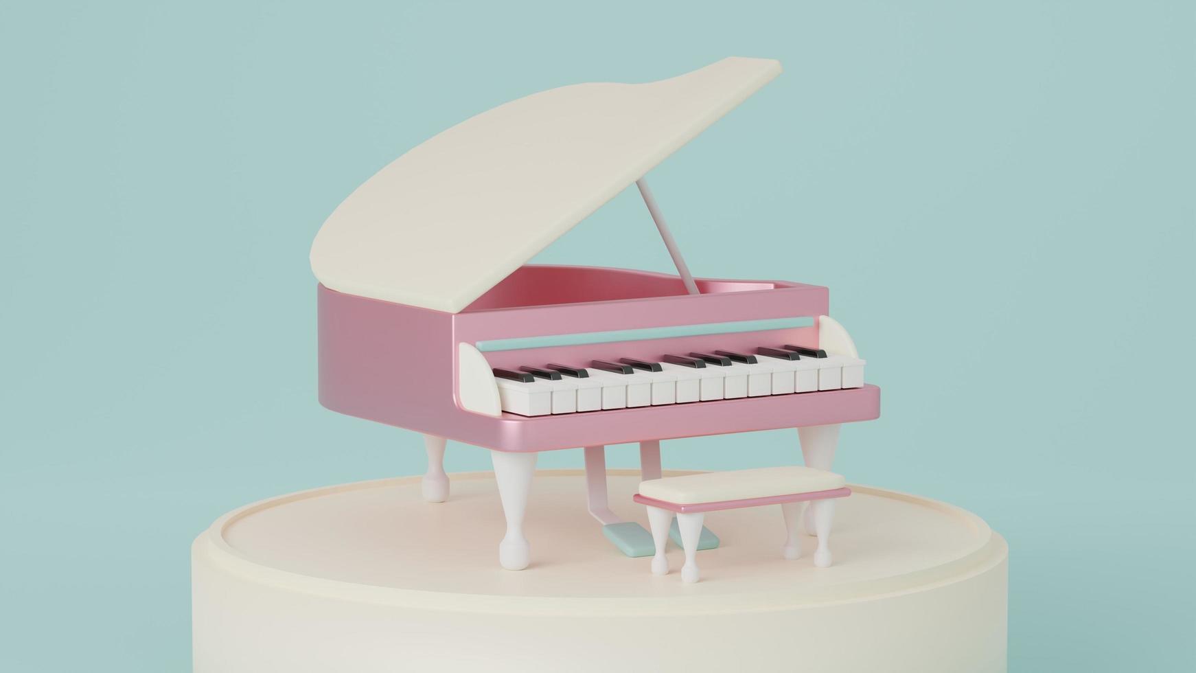 piano de cola estilo miniatura color suave. representación 3d foto