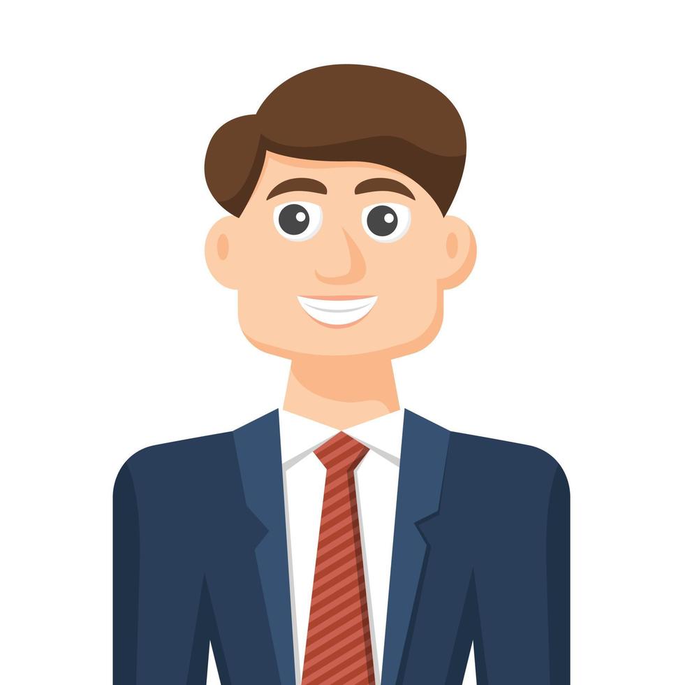 Colorful simple flat vector of business man, icon or symbol, people