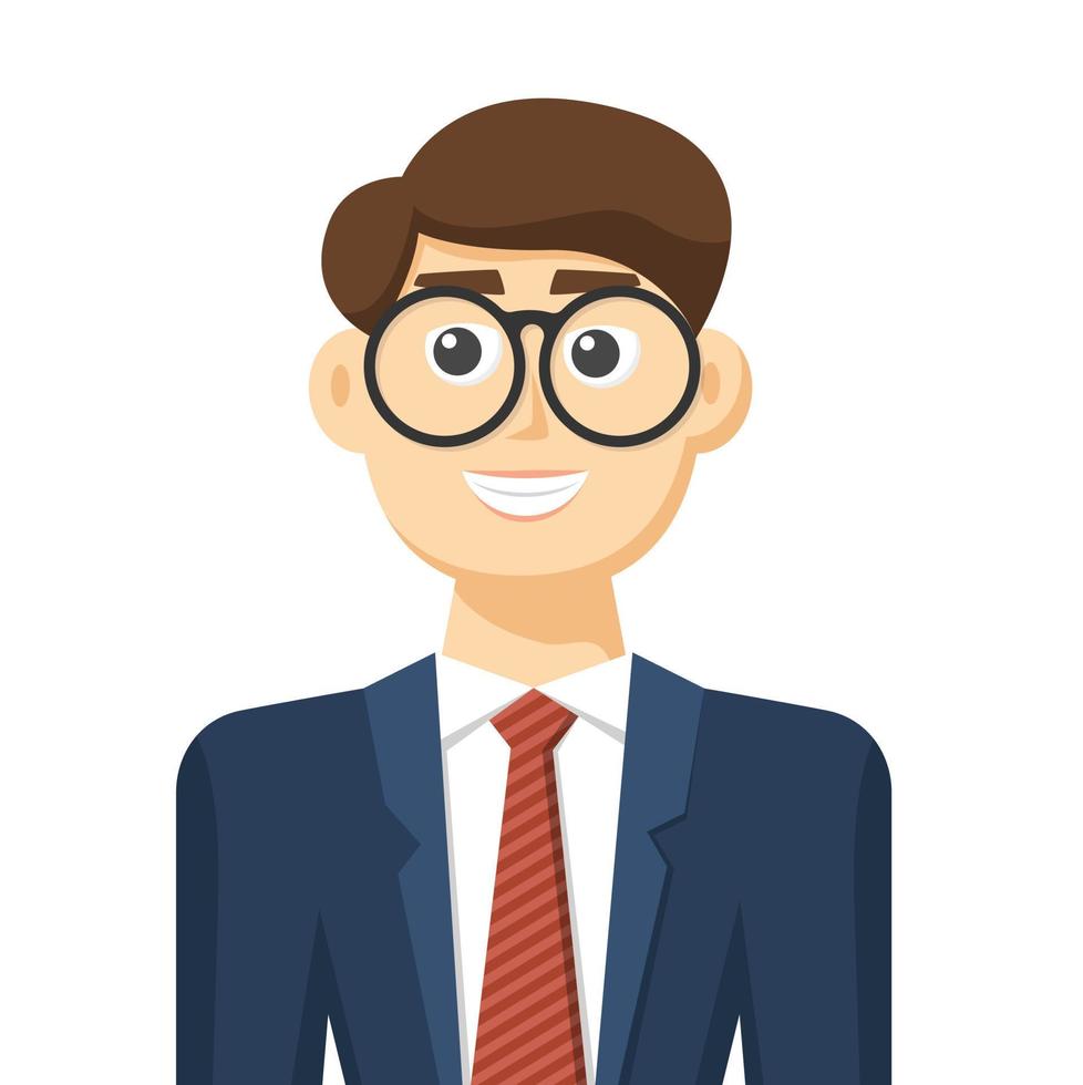 Colorful simple flat vector of business man, icon or symbol, people concept vector illustration.