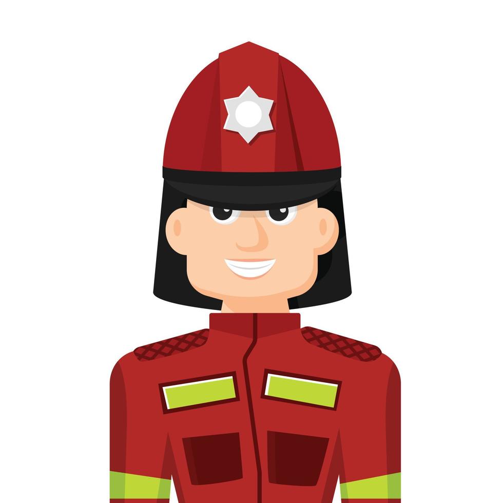 Colorful simple flat vector of firefighter, icon or symbol, people concept vector illustration.