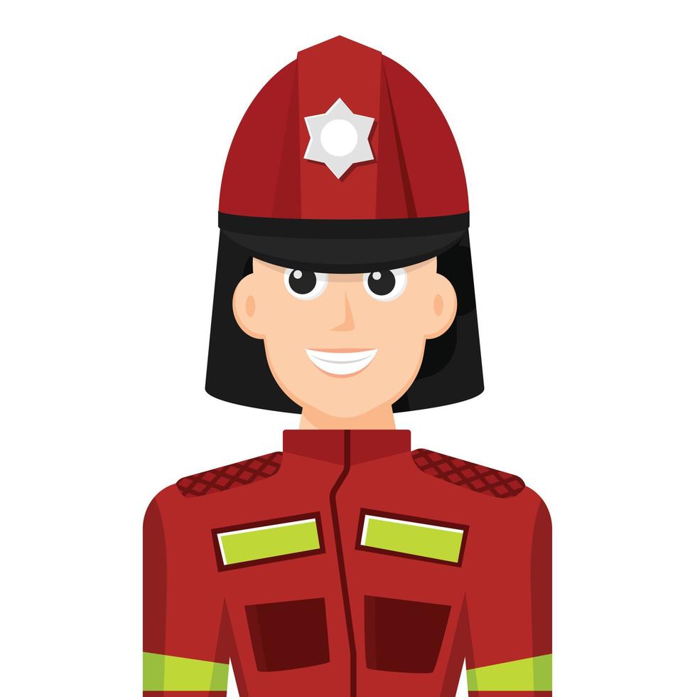 vector plano simple colorido de bombero, icono o símbolo, ilustración de vector de concepto de personas.