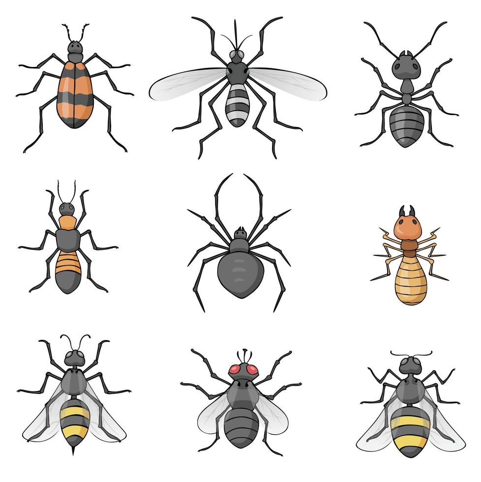 Set of insects in drawing style vector