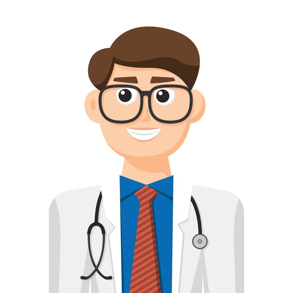 Colorful simple flat vector of doctor, icon or symbol, people concept vector illustration.