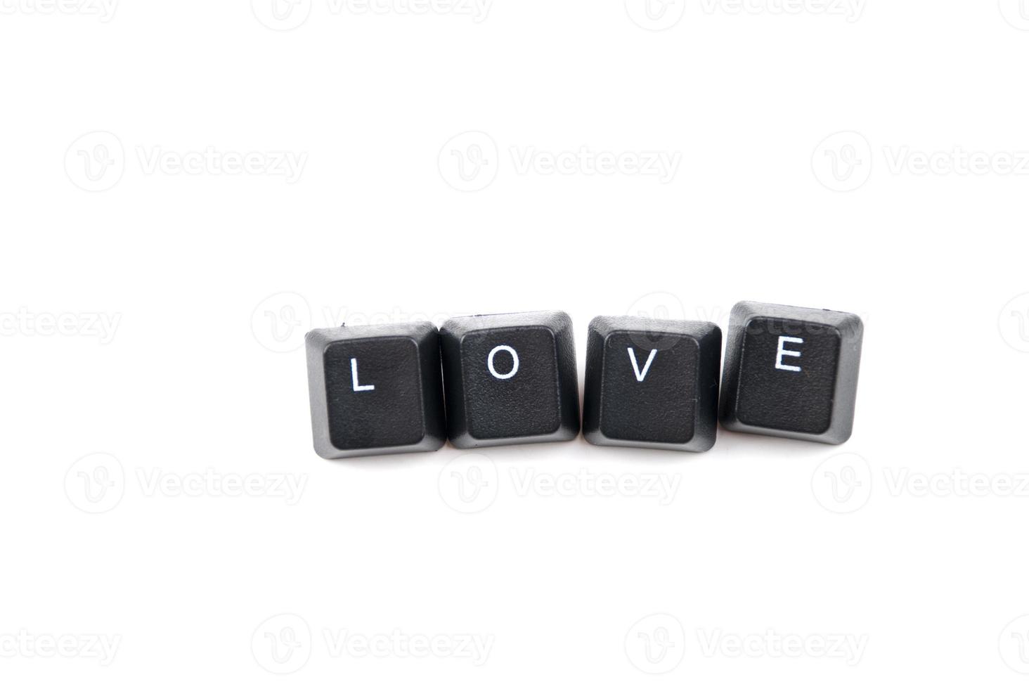 Word love on white background photo