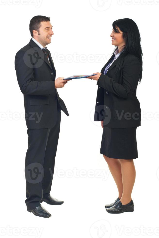 Business agreement between two people photo