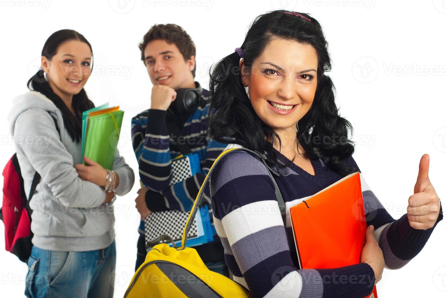 Student female with her colleagues photo