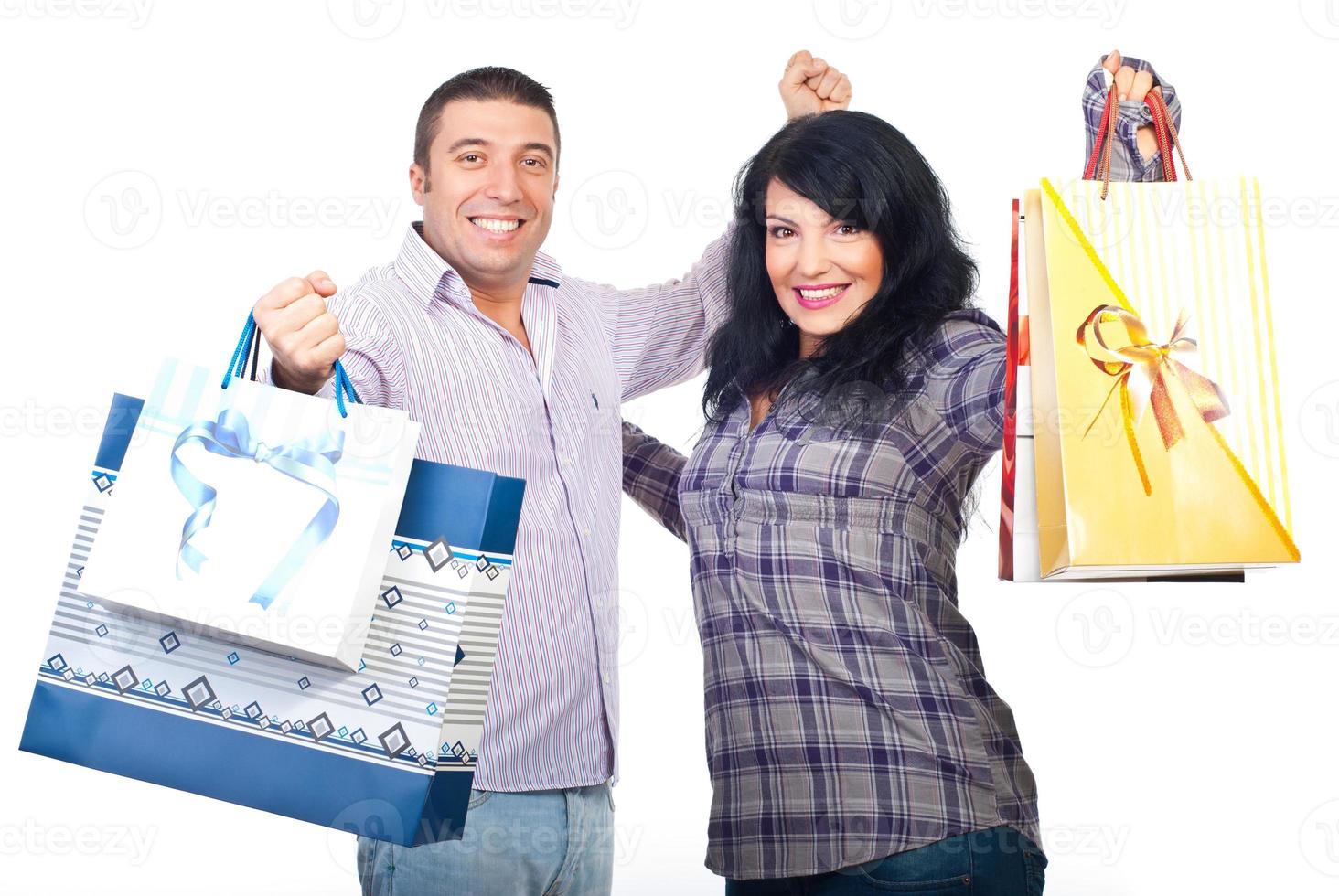 Successful couple at shopping photo