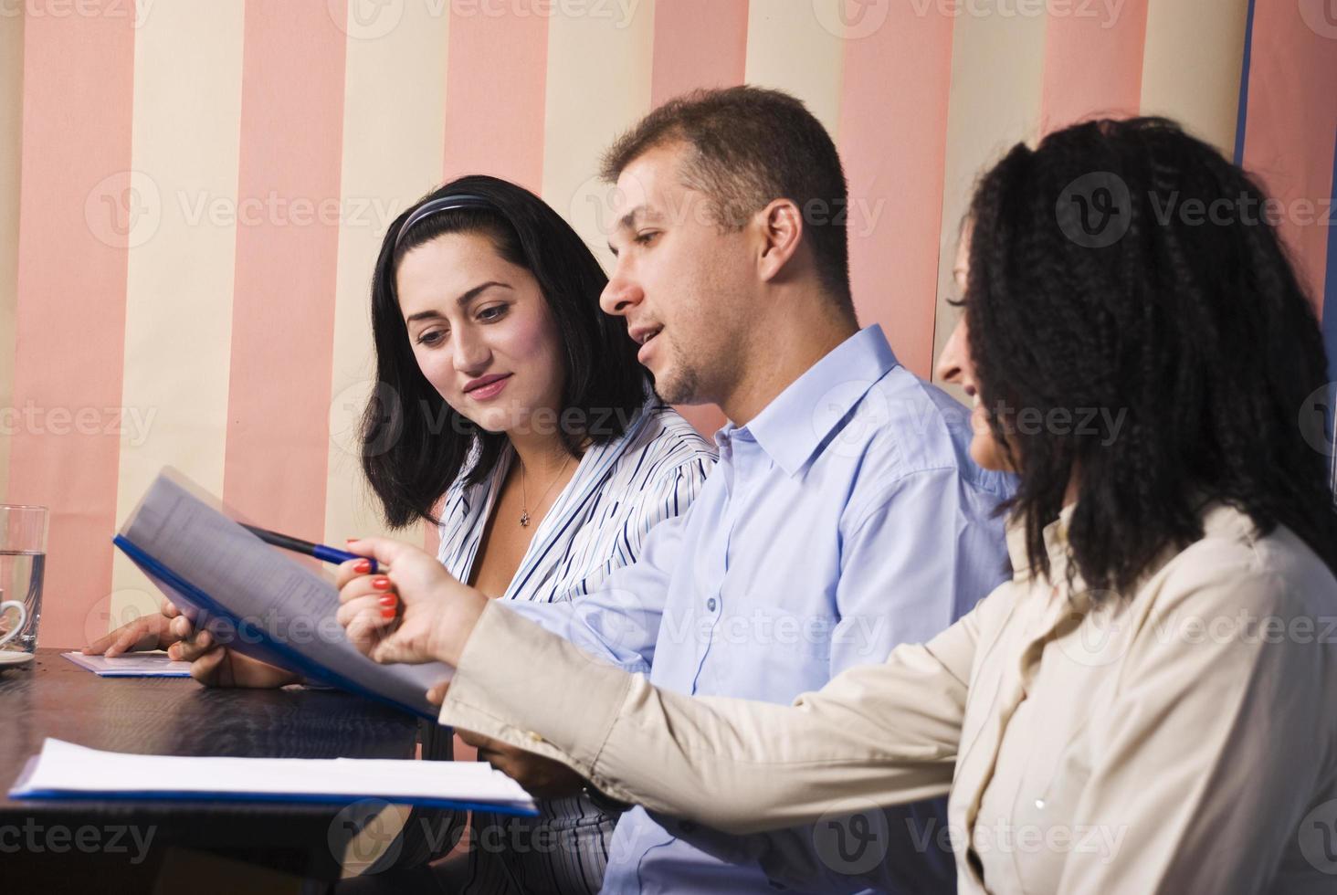 Business people conversation in office photo