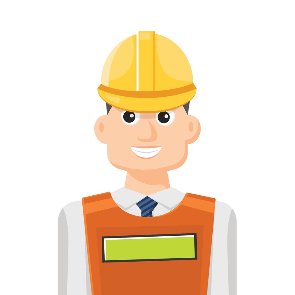 Colorful simple flat vector of construction worker, icon or symbol, people concept vector illustration.