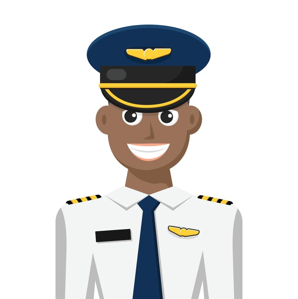 Colorful simple flat vector of airline pilot, icon or symbol, people concept vector illustration.