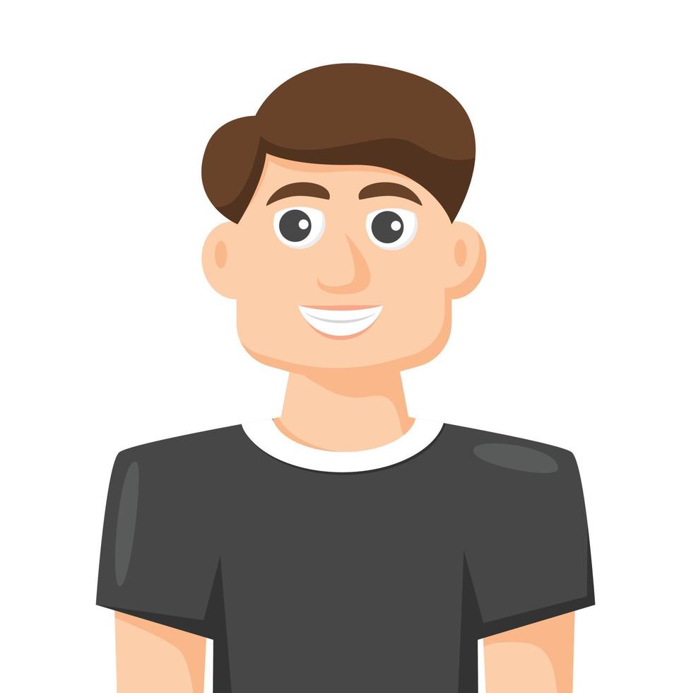 Colorful simple flat vector of young man wears t shirt, sports man, people concept vector illustration.