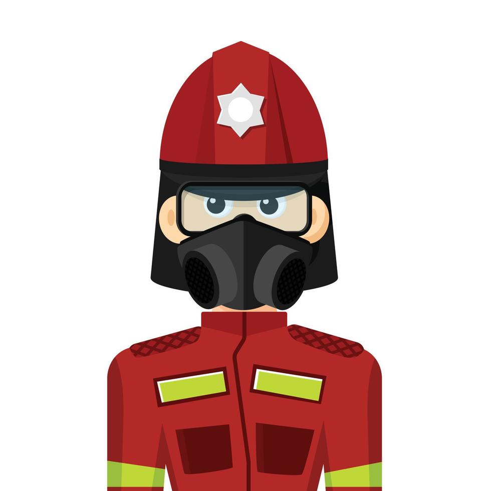 Colorful simple flat vector of firefighter, icon or symbol, people concept vector illustration.