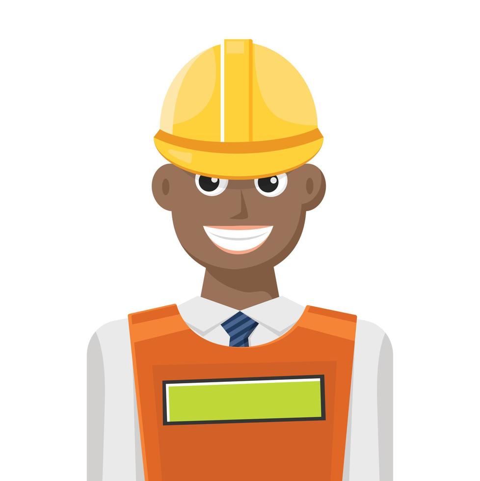 Colorful simple flat vector of construction worker, icon or symbol, people concept vector illustration.
