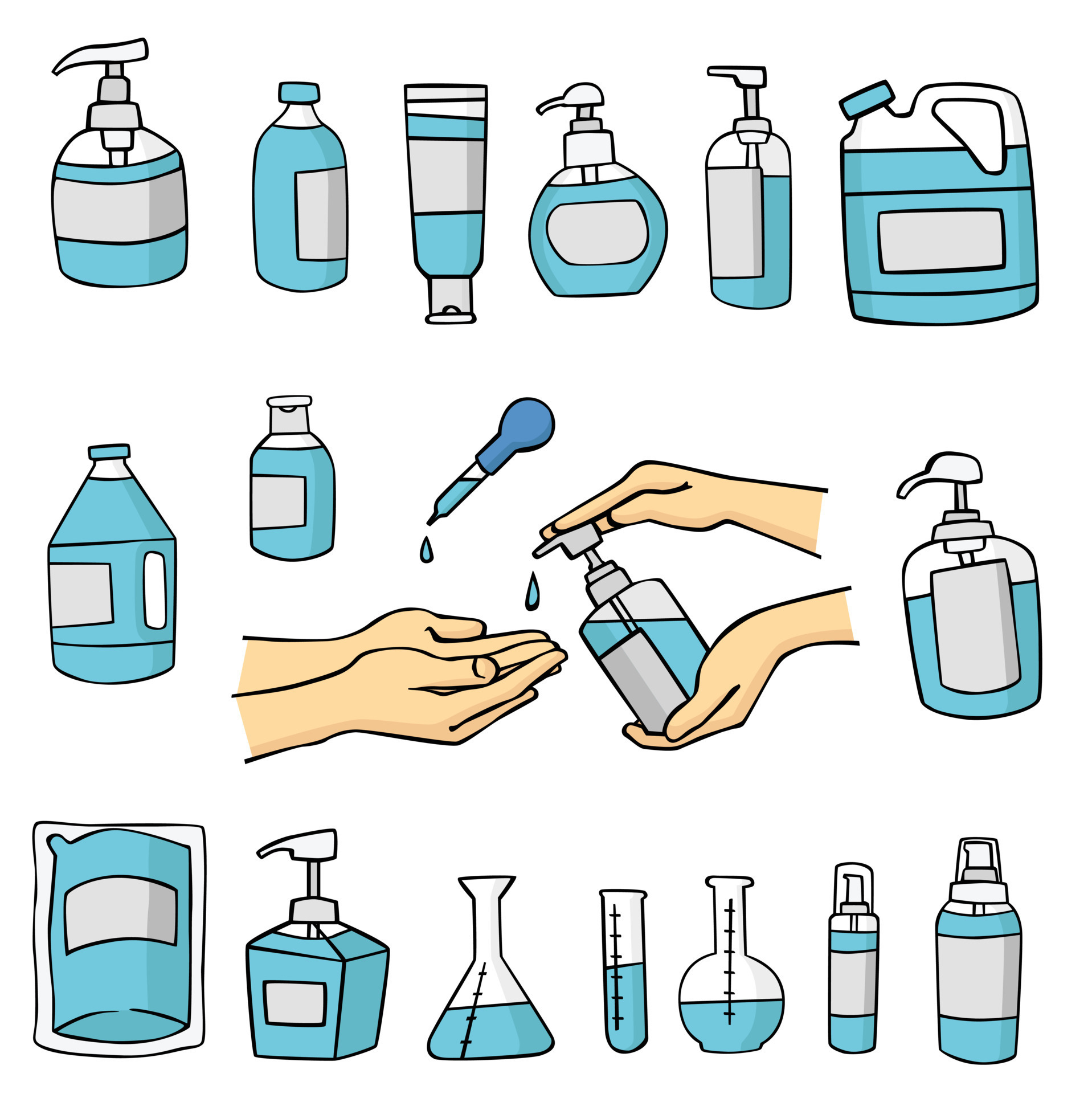 Hand sanitizer in drawing style vector 7469058 Vector Art at Vecteezy