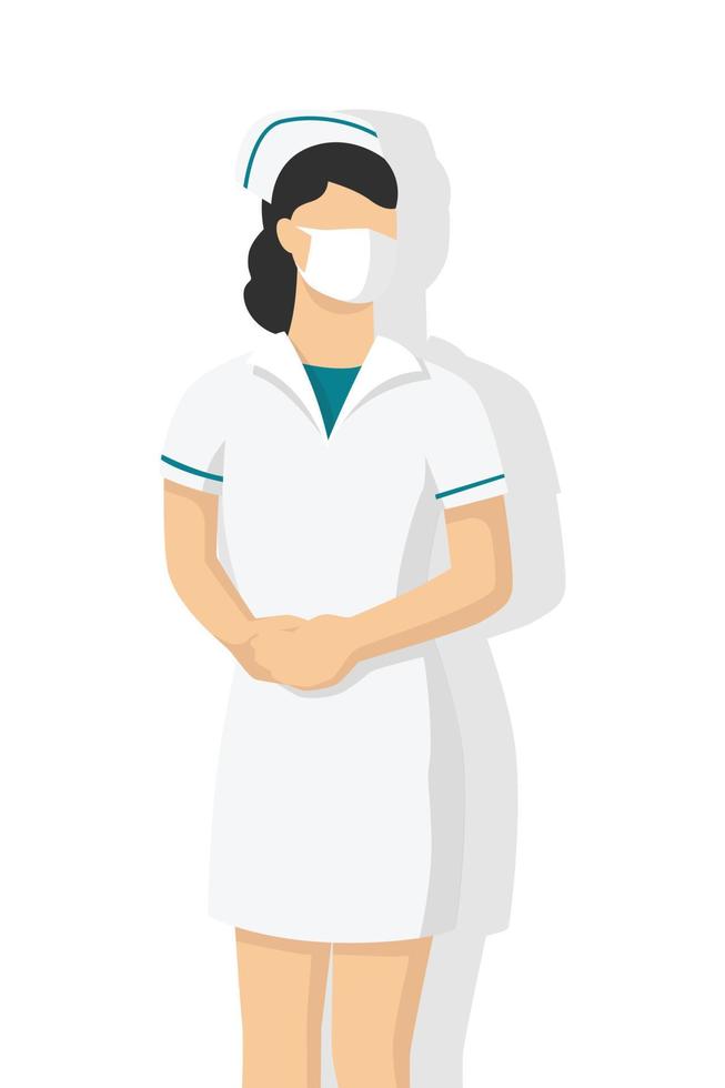 Medical person in modern flat style, nurse, pharmacist, simple medical concept on white background vector