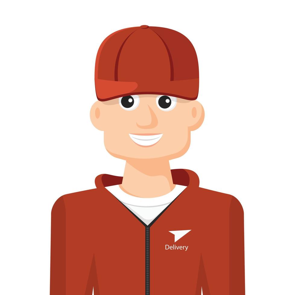 Colorful simple flat vector of delivery man, icon or symbol, people concept vector illustration.