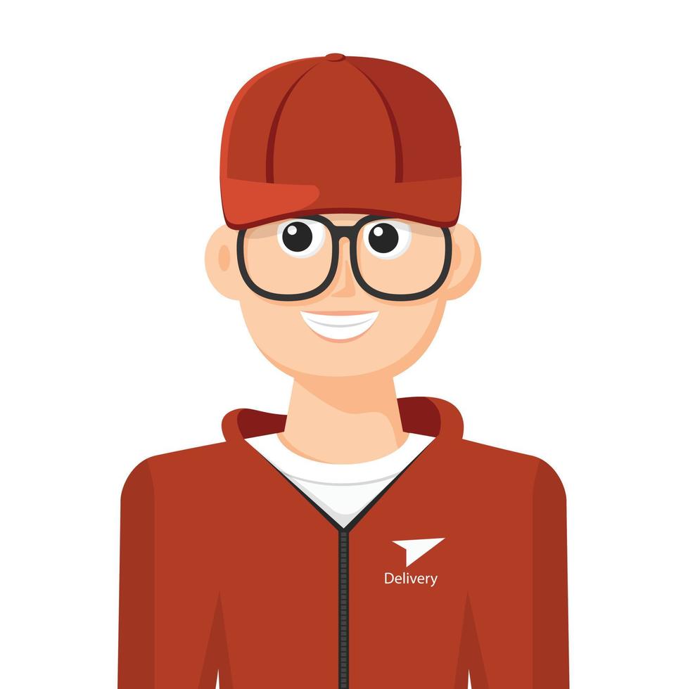 Colorful simple flat vector of delivery man, icon or symbol, people concept vector illustration.