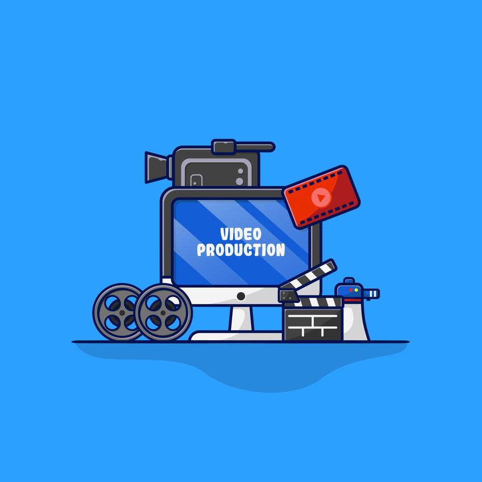 Illustration Vector Graphic of Movie Production.