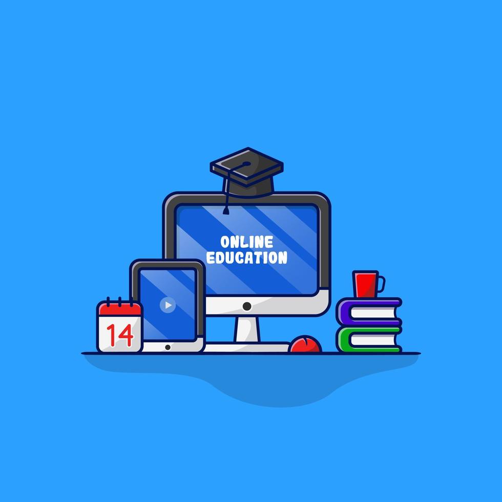 Illustration Vector Graphic of Online Education