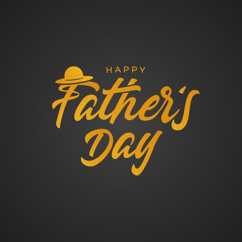 Happy Father's Day Calligraphy card design with black background vector