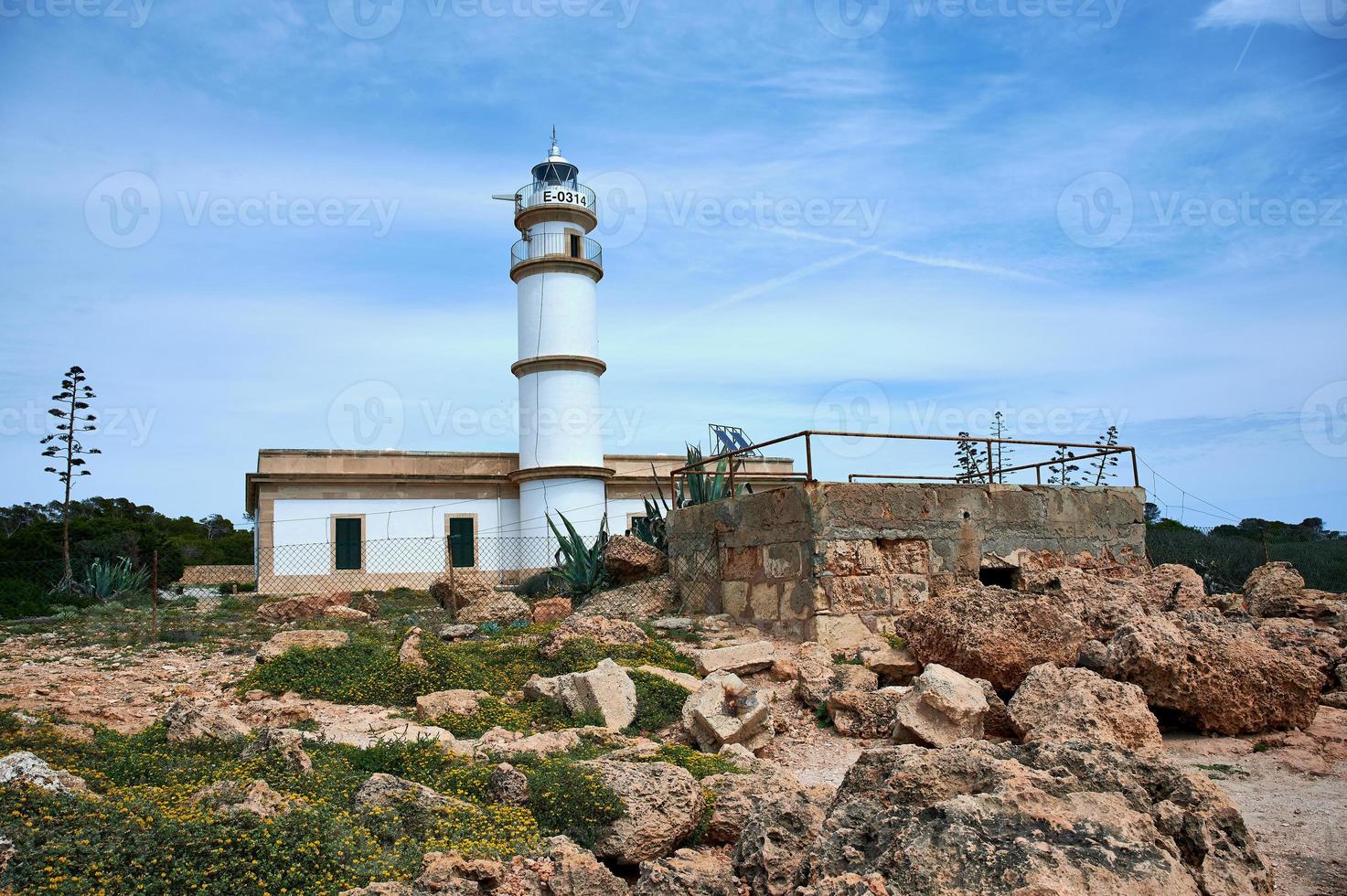 lighthouse at Cap de Ses Salines, Mallorca, Spain photo