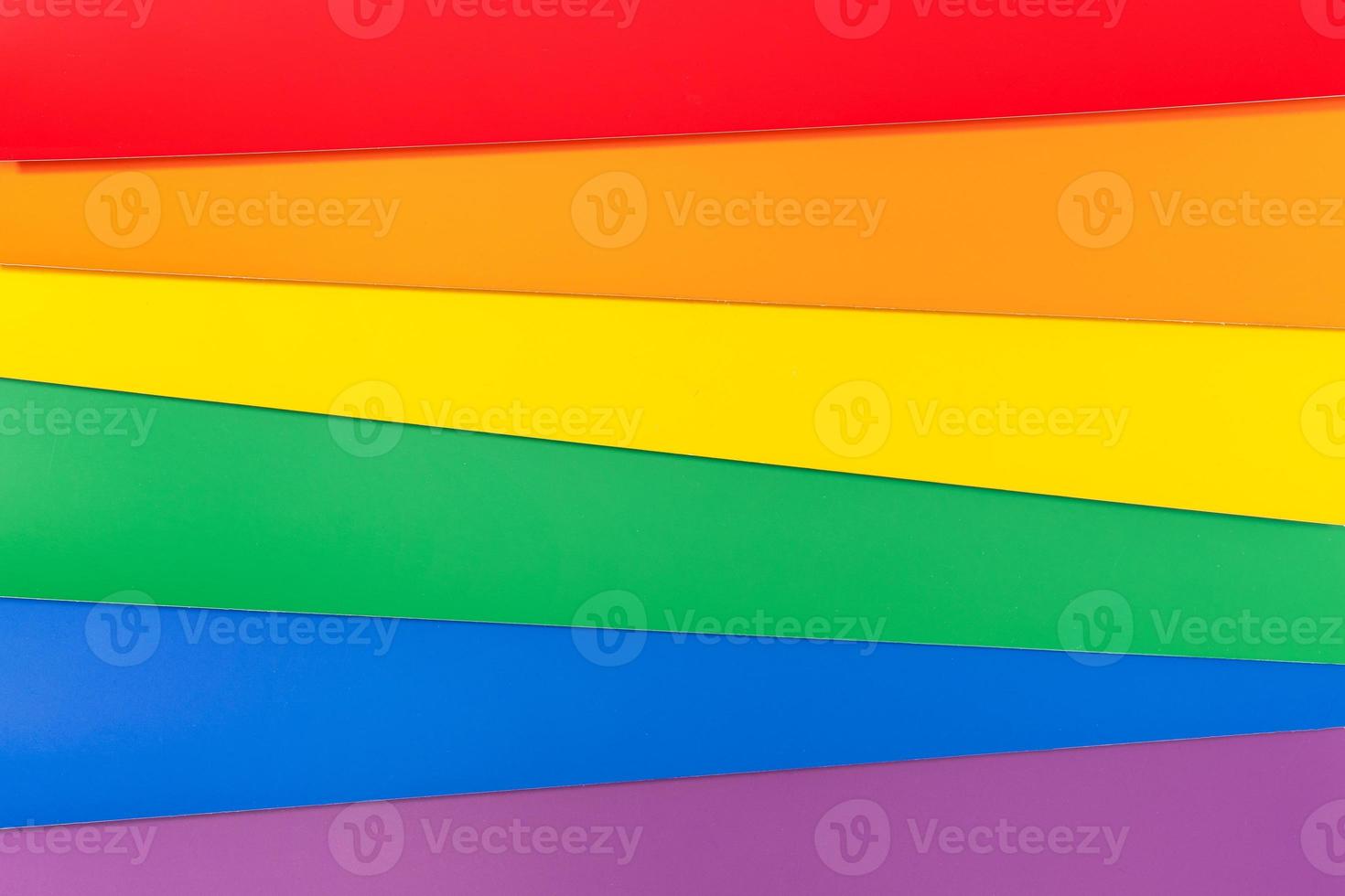 LGBT Rainbow flag background. Group of colored cardboard. Gay pride flag photo