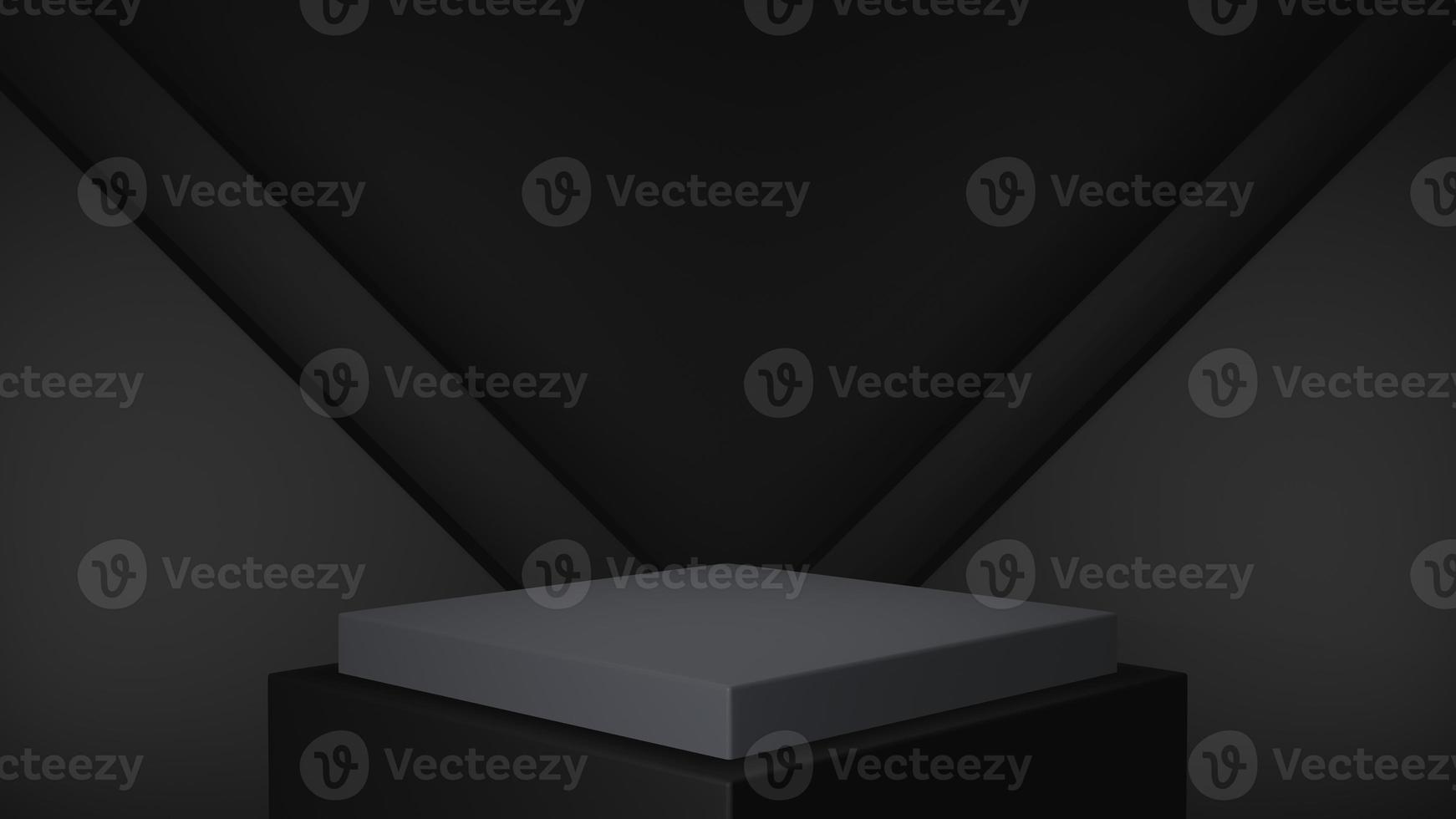 3D Black Square Product Display Podium photo