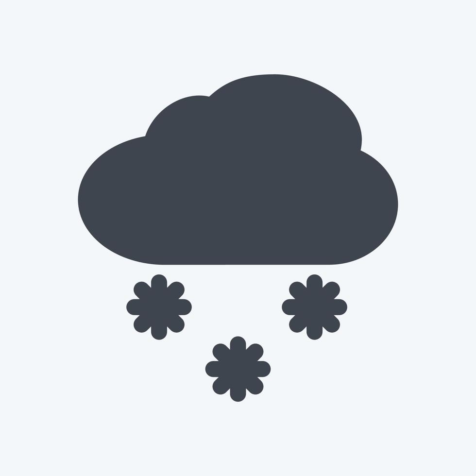 icono nevando. adecuado para el símbolo de desastres. estilo de glifo. diseño simple editable. vector de plantilla de diseño. ilustración de símbolo simple