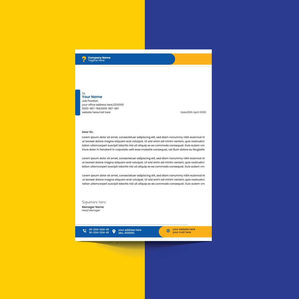 creative and modern a4 letterhead template vector