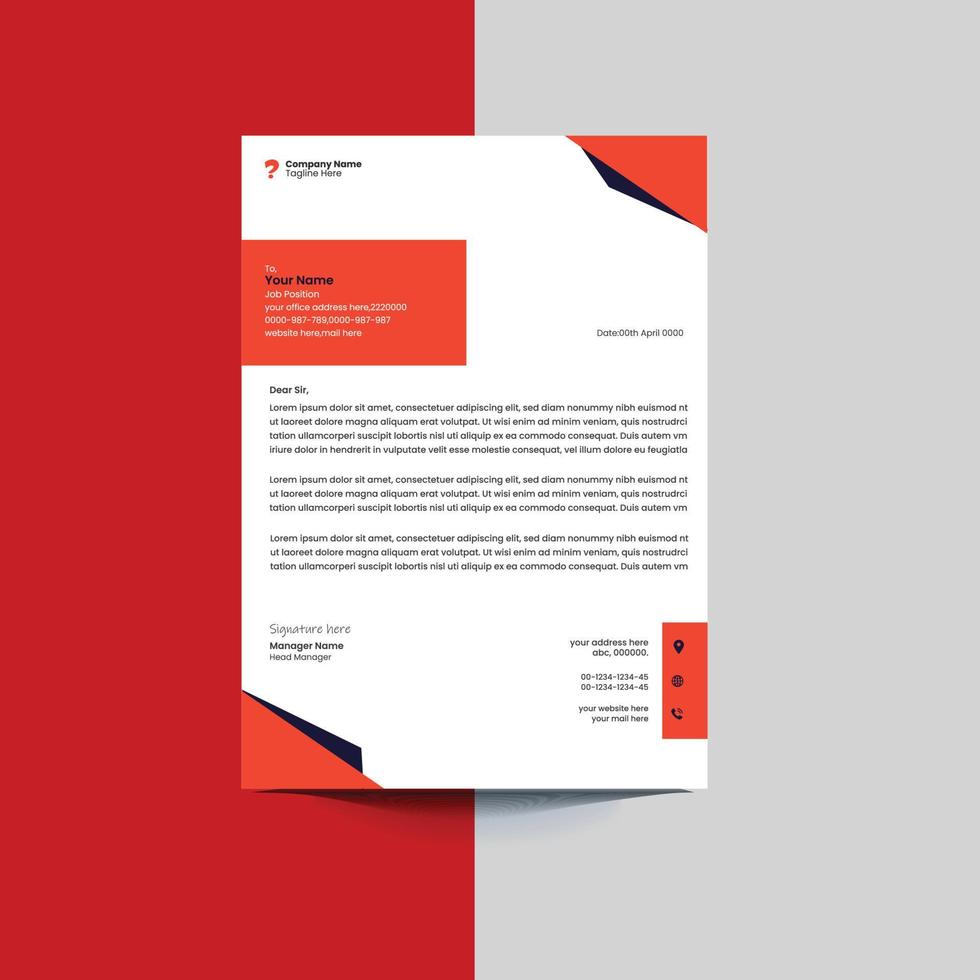 creative and modern a4 letterhead template vector